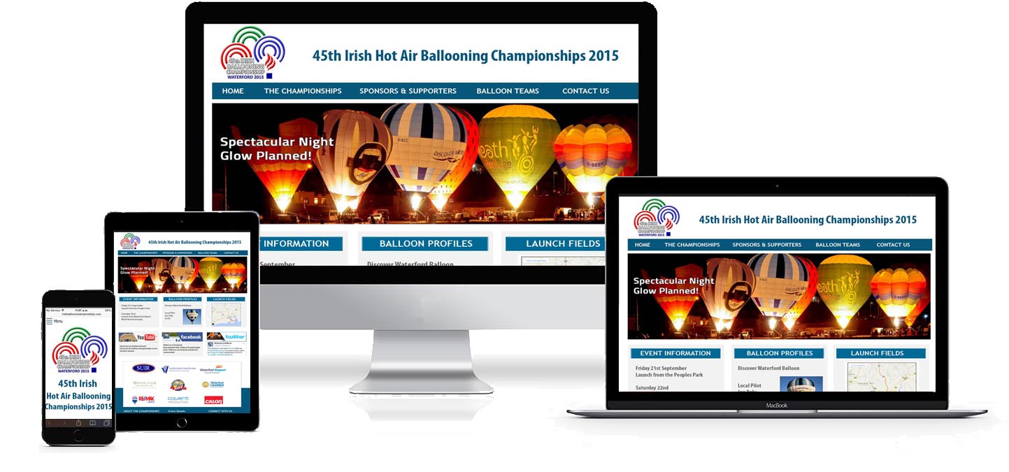 Image and link to Irish National Hot Air Balloon Championships Web Site Development