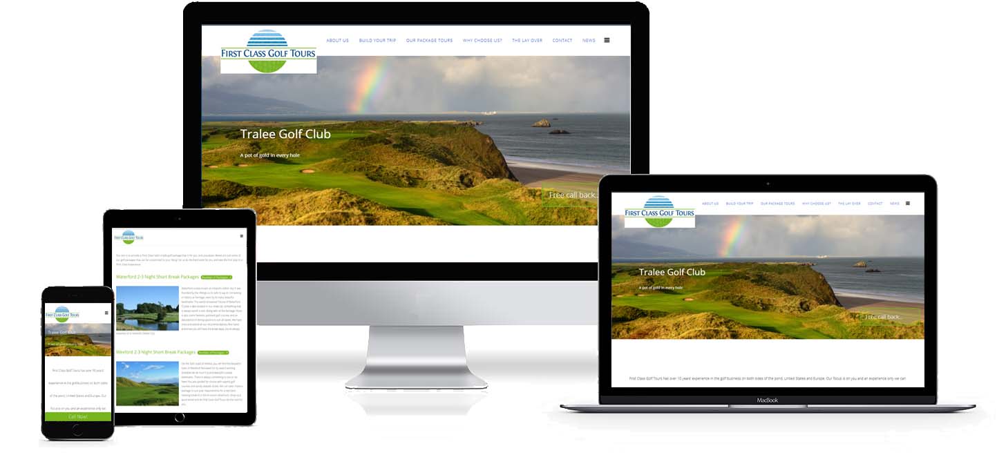 first class golf tours website design project image