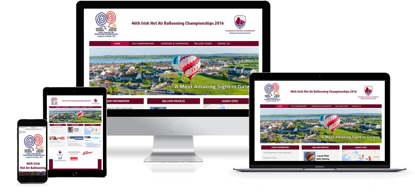 Image and link to Irish National Hot Air Balloon Championships 2016 Web Site Development