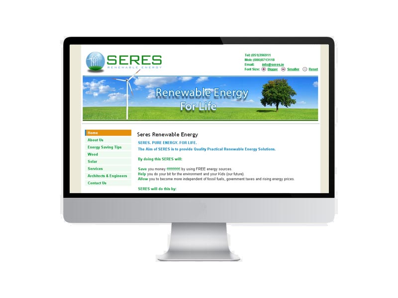 Website design Project for South Eastern Renewable Energy Solutions Project